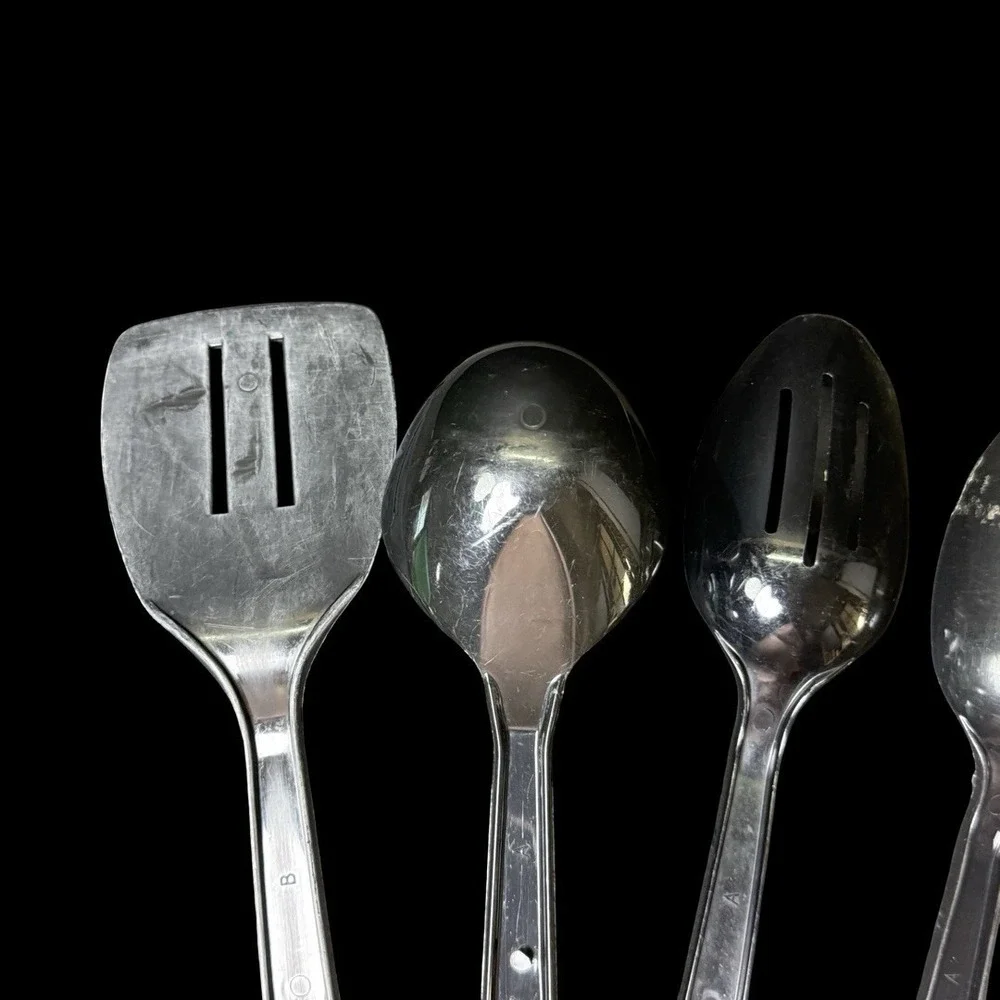 Vintage Tailor Made Black Plastic Kitchen Serving Utensil‎ Set Lot Of 6